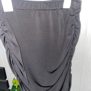 SheinBae Ruched Solid Bodycon Skirt (Black) Size S